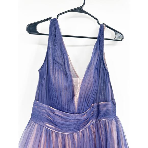 Mac Duggal 20221 Purple Sleeveless Ombre Tulle Formal Ball Gown Size 8 NWT - Picture 7 of 7